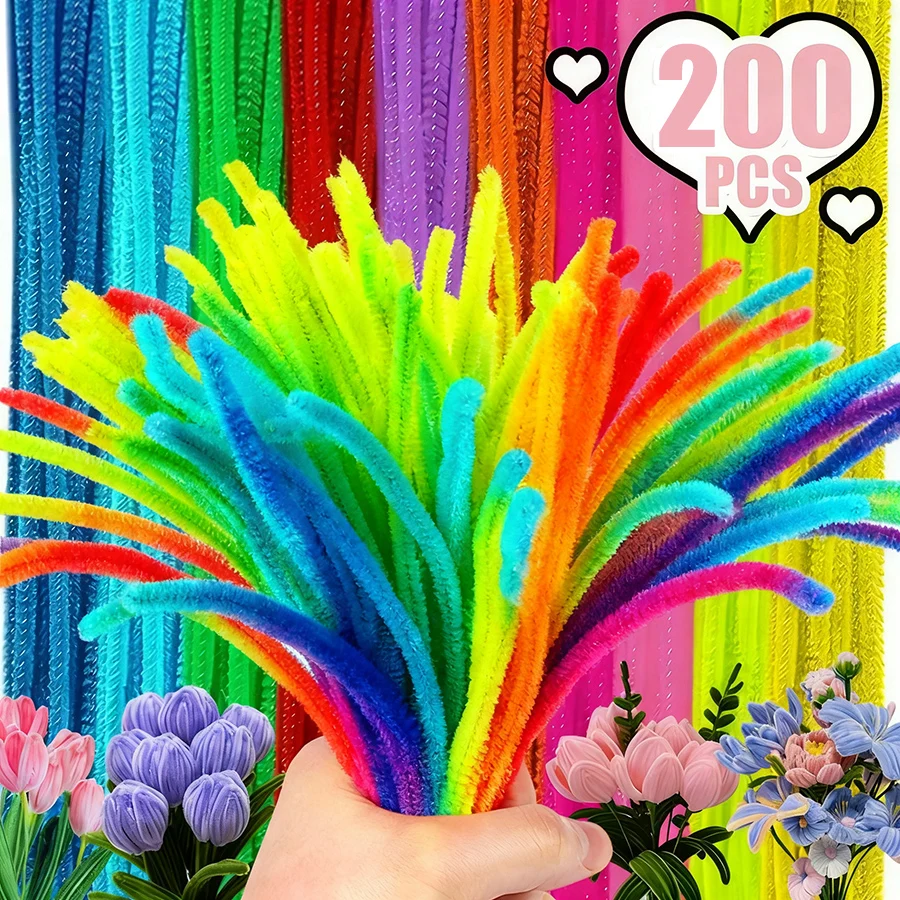 200 Stück 30 cm weiche Filzstifte – mehrfarbige, handgefertigte DIY-Materialien zum Nähen, Scrapbooking und Kunsthandwerkszubehör