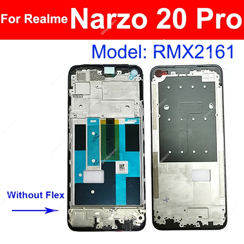 For Realme Narzo 30 20 10 Pro 30A 20A 10A 4G 5G Front LCD Housing Cover LCD Screen Frame Front Holder Replacement Parts