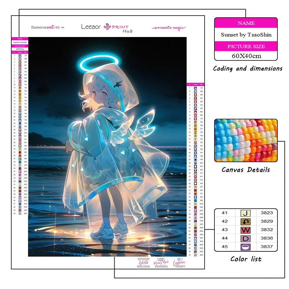 5d Diamond Painting Cute Seaside Fluorescent Raincoat For Girls Full Diamond Mosaic Embroidery Cross Stitch Kits Home Decoration