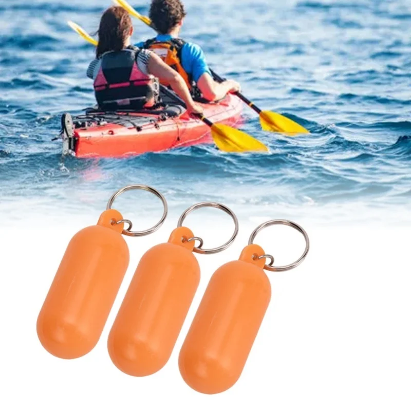 3PCS Floating Keychain Stainless Steel ABS Waterproof Key Holder Boating Key Chain For Fishing Surfing Sailing Outdoor Sports