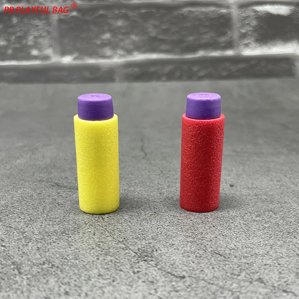 3.6x1.3 CM Korte Zachte Spons Kogels Speelgoed Schuim Munitie Paars Rood Geel Zwart Speelgoed Zachte Kogel Pistool accessoire QJ110