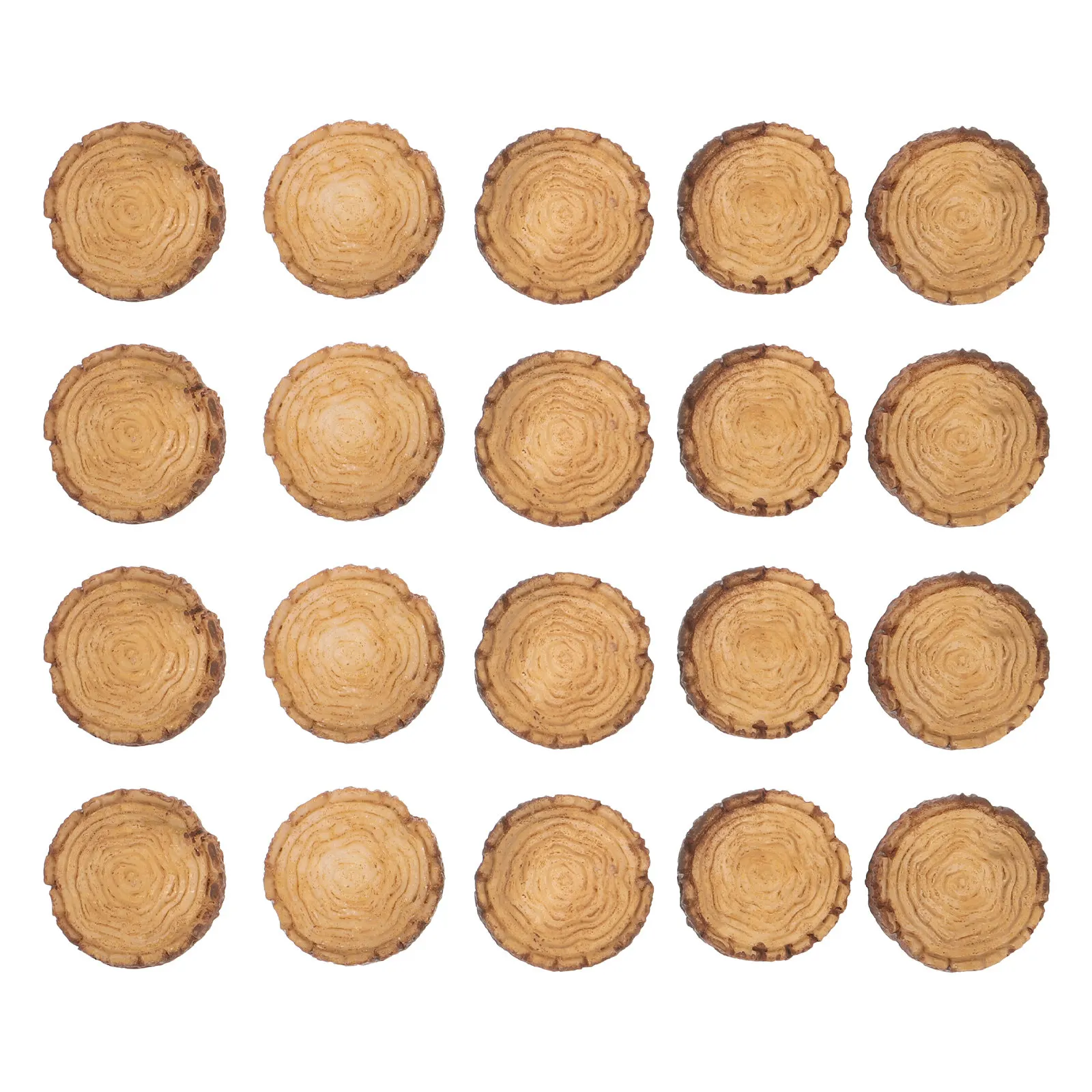 20Pcs Lifelike Mini Resin Stump Stepping Stones for Micro Landscaping Fairy Garden Terrarium Aquarium Miniature Outdoor Decor