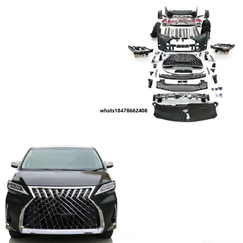 High Quality New PP Plastic Body Kit LM300H Style Front Rear Bumper Spoiler Hood for Alphard Upgrade