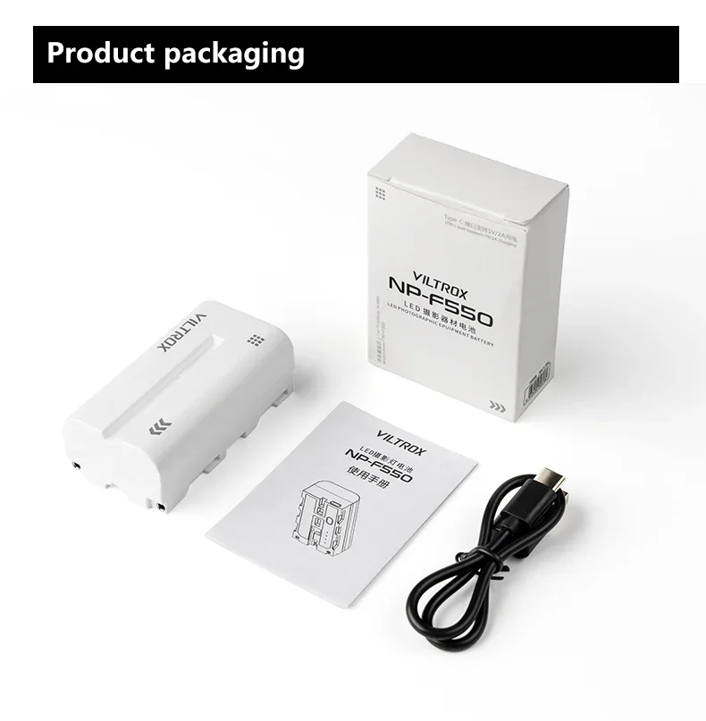 Viltrox NP-F550 NP-F750 NP-F950 بطارية ليثيوم مع شاحن USB مزدوج لمراقبة الفيديو الضوئي بطارية المصباح التصوير الفوتوغرافي