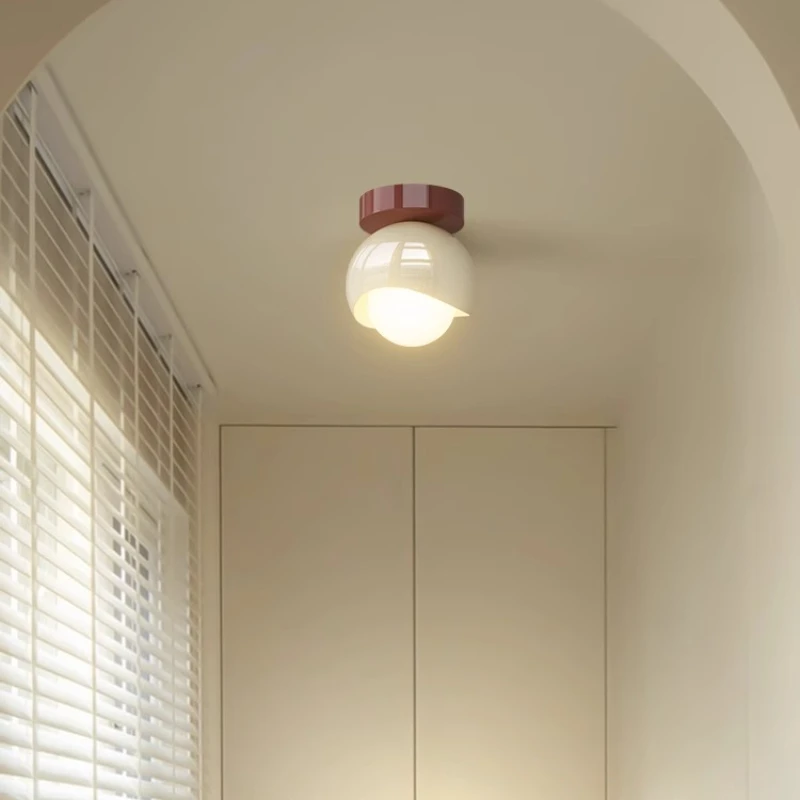 

Minimalism Round flower bud ceiling lamp Cream style home decor entrance lighting living room staircase balcony bedroom LED lamp