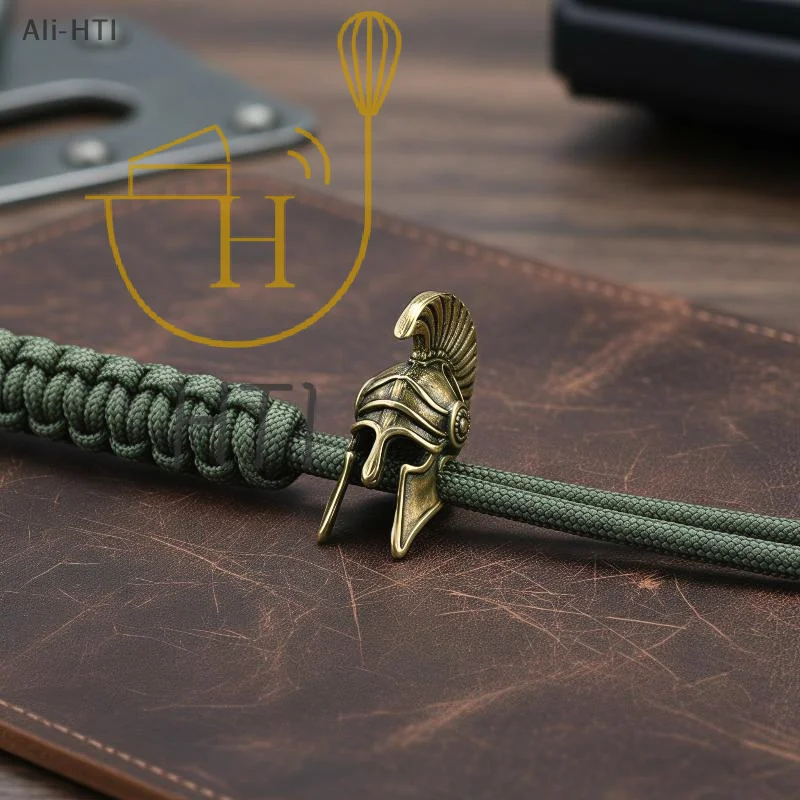 Spartan Helmet Pendant Exquisite Engraved Pattern Vintage Antique Finish For DIY Jewelry Making Keychain Decor Gift