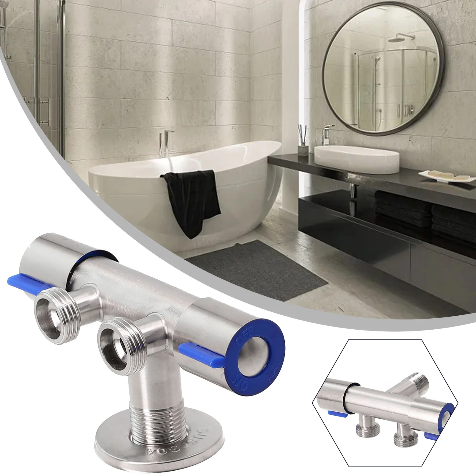 Stainless Steel Cold Water Tap with Dual Control Levers for Bathroom Sinks Laundry Tubs and Utility Sink Installations Dual Flow