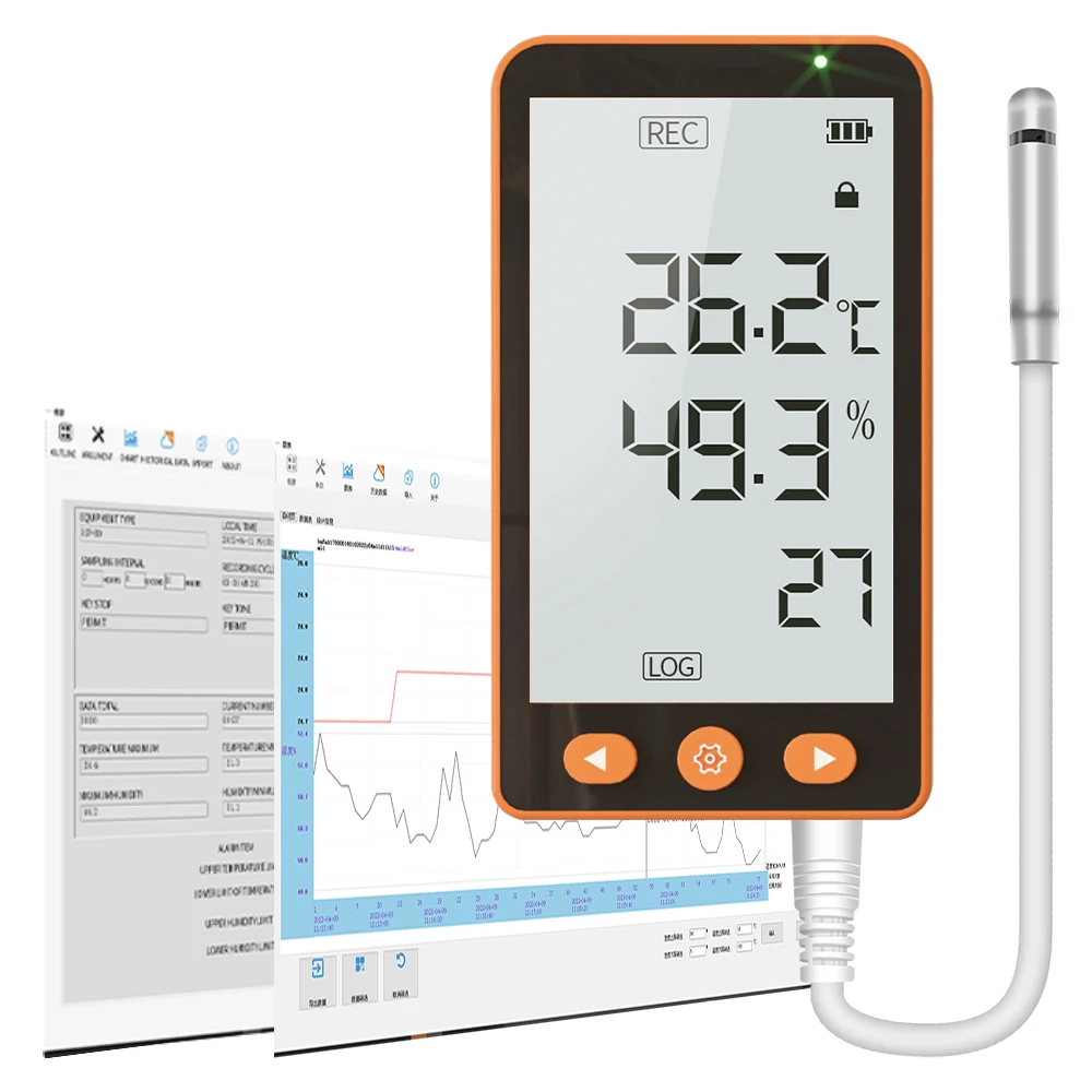 AIKESI GSP-80 Industrial  Temp and Humidity Meter Smart Digital Portable  Data Logger Temperature Sensor With Probe CE FCC ROHS