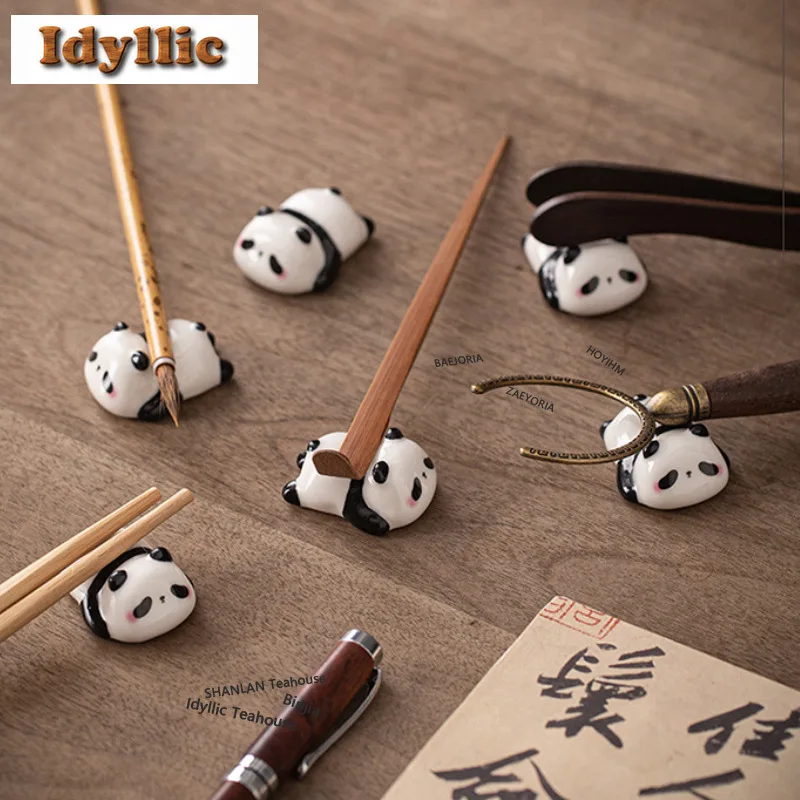 HOYIHM Cute Mini-panda Tea Pet Luxury Tea Spirit Tea Figurine Play Toys Tea Statue Ornaments Can Be Raised Drinkware Supplies