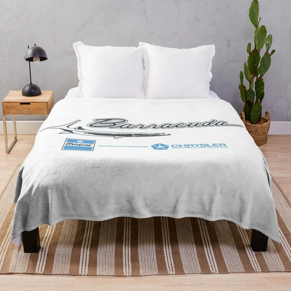 

Plymouth Barracuda Logo Script Throw Blanket Soft Comfort Blanket for Reading Watching TV
