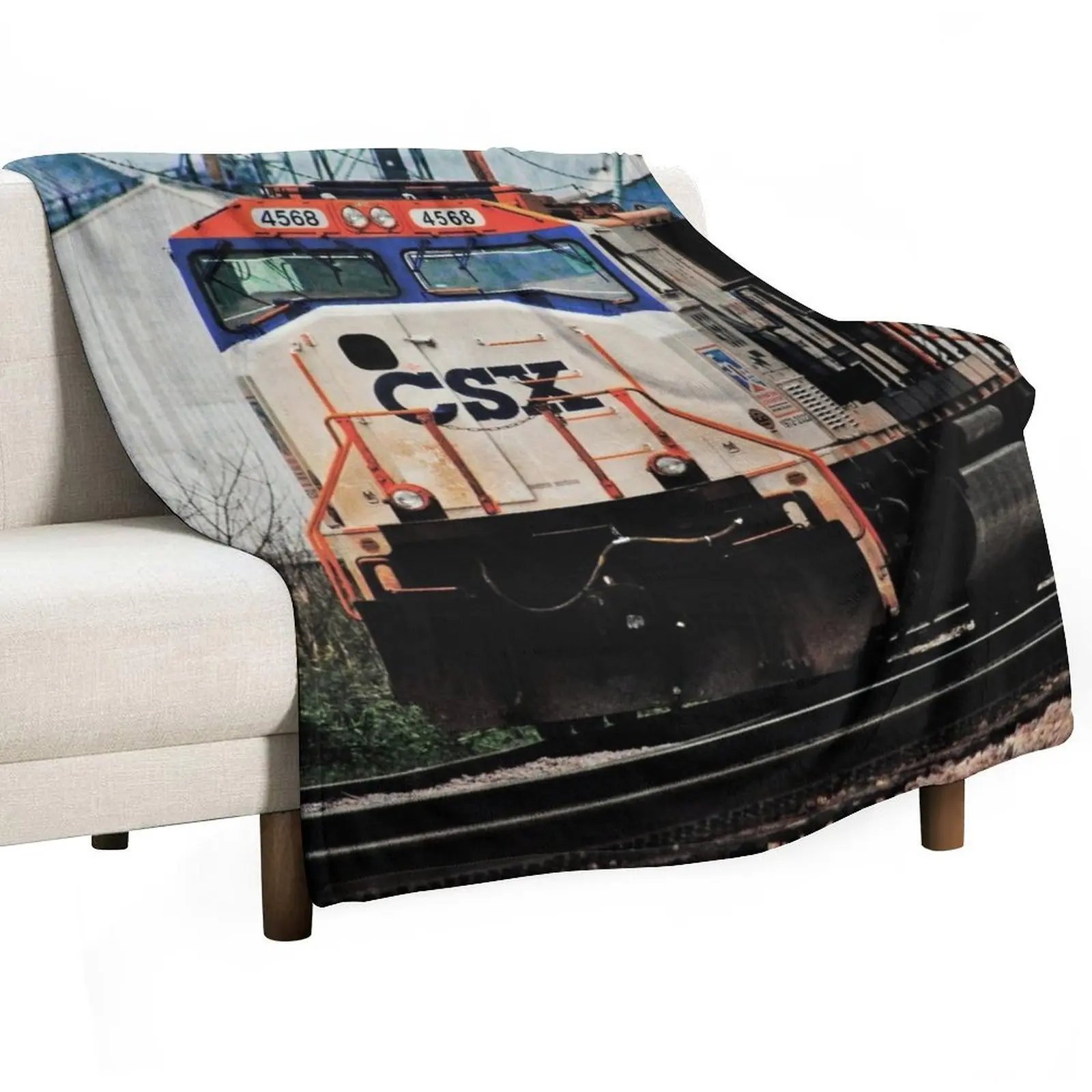 CSX #4568 SD70AC Operation Lifesaver 50th Anniversary (Original) Throw Blanket Heavy Custom Blankets