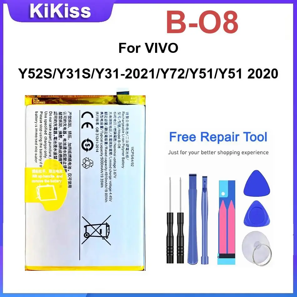 Battery For VIVO Y91 Y81 Y7S Y78 Plus  Y76 Y73S/5G Y71 Y70S Y69 Y67 Y65 Y5s U3 Y55S Y55 Y53T Y53 Y52S Y51 B-F3 B-E5 B-H0 B-Z3