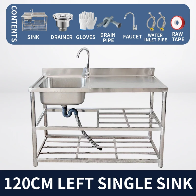 

2 Compartment Stainless Steel Commercial Kitchen Sink Restaurant Utility Sink Dish Washing Disinfection Pool/Standing Rack