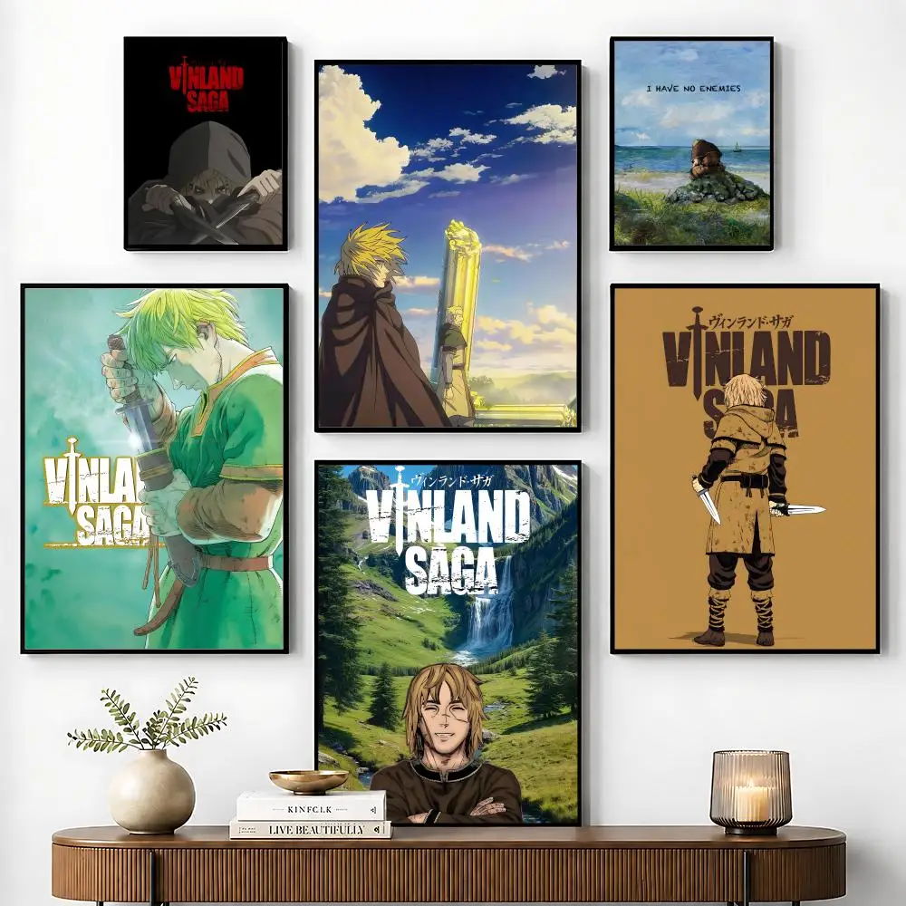 V-Vinland Saga Anime Manga Painting Calligraphy Poster art art suitable for living room bedroom bar parlor home
