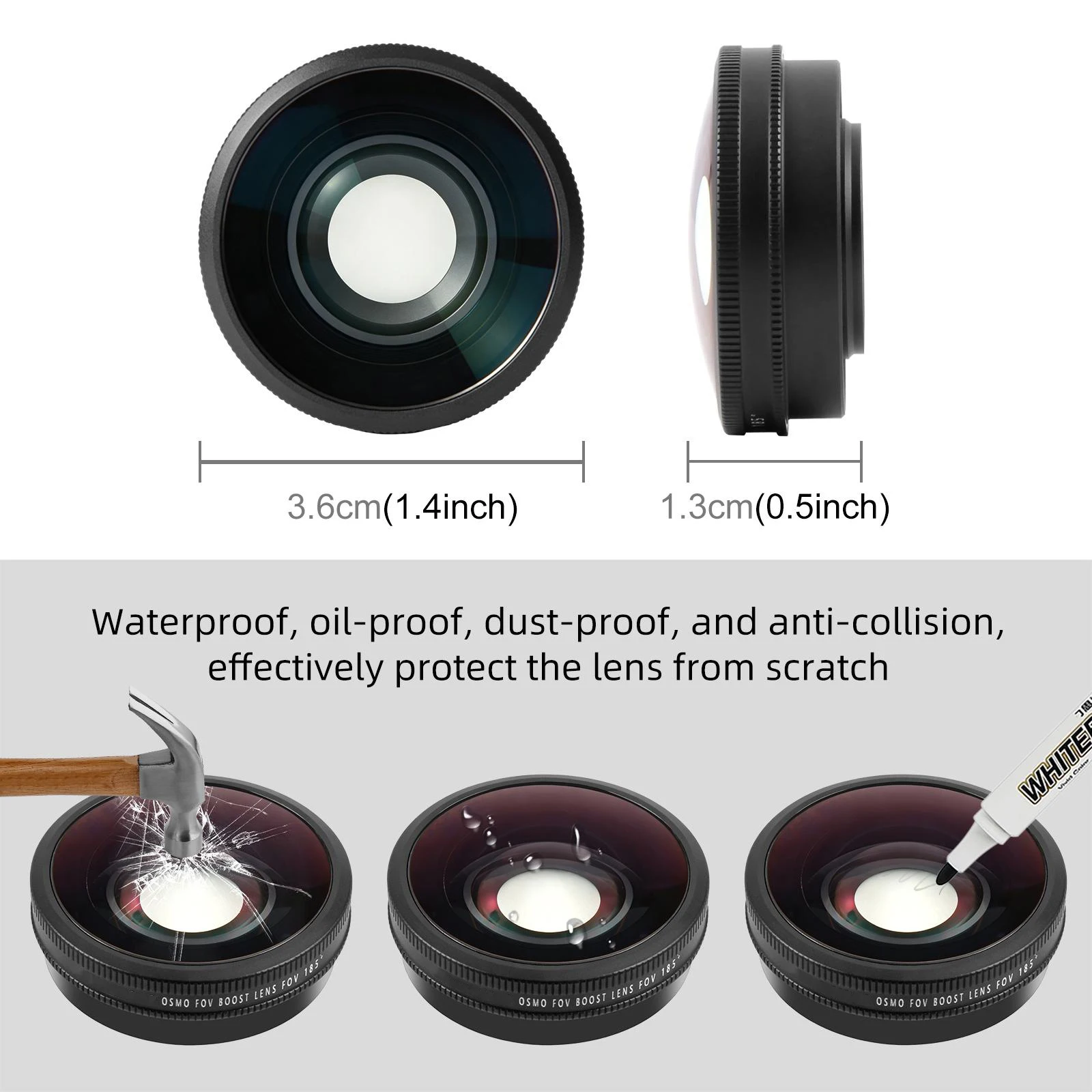 

Sports Camera Lens for DJI Osmo Action 6 FOV Boost Lens 185 Degree Wide Angle Lens