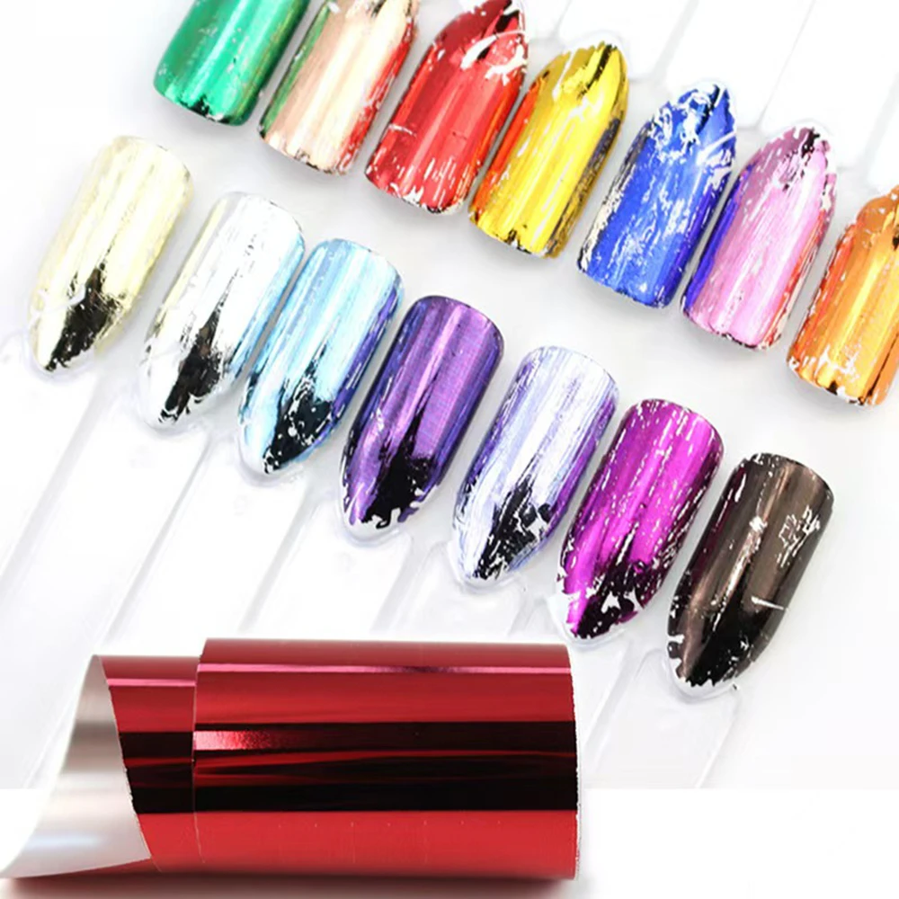 

DIY Nail Art Transfer Foils Mirror Metal Hot Stamping Nail Sticker For Design Finger Decal Manicure Film 2 sets/lot