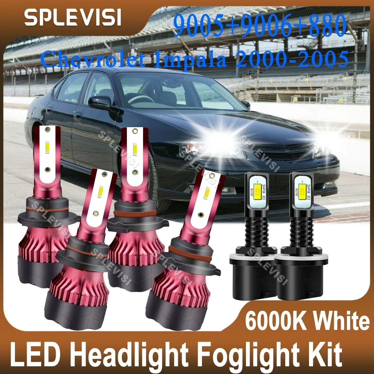 

Luces Led Para Auto 6000K White 9005 9006 Headlight 880 Foglight For Chevrolet Impala 2000 2001 2002 2003 2004 2005