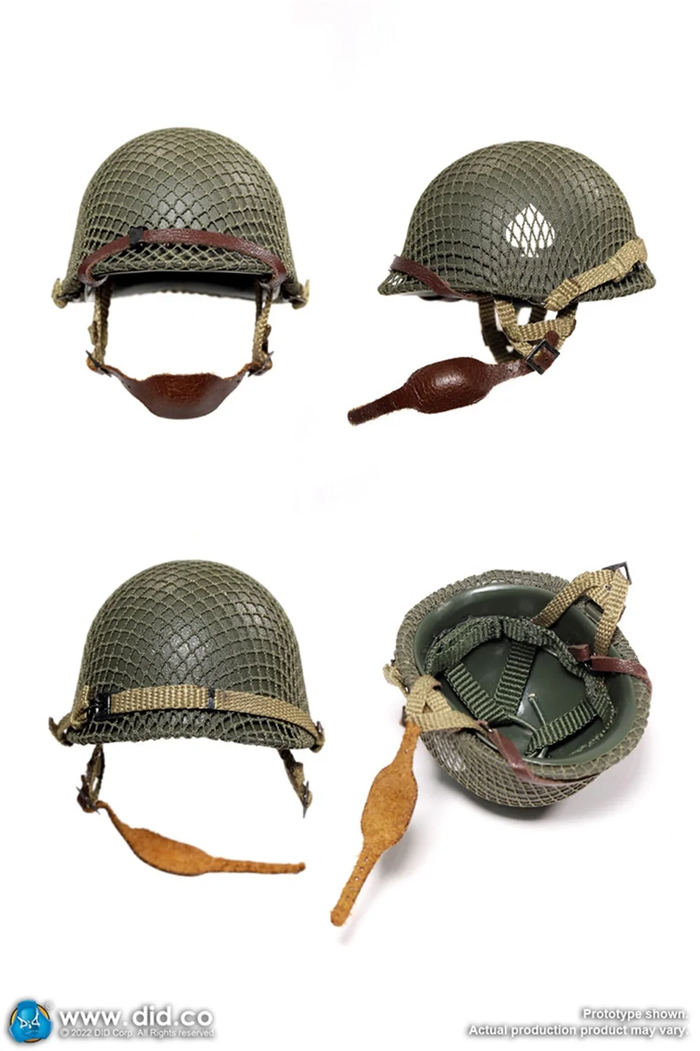 1/6 DID A80161 WWII Series US 101st Army Division Ryan 2.0 Military Battle Camo Helmet with Inner Net Fit 12\