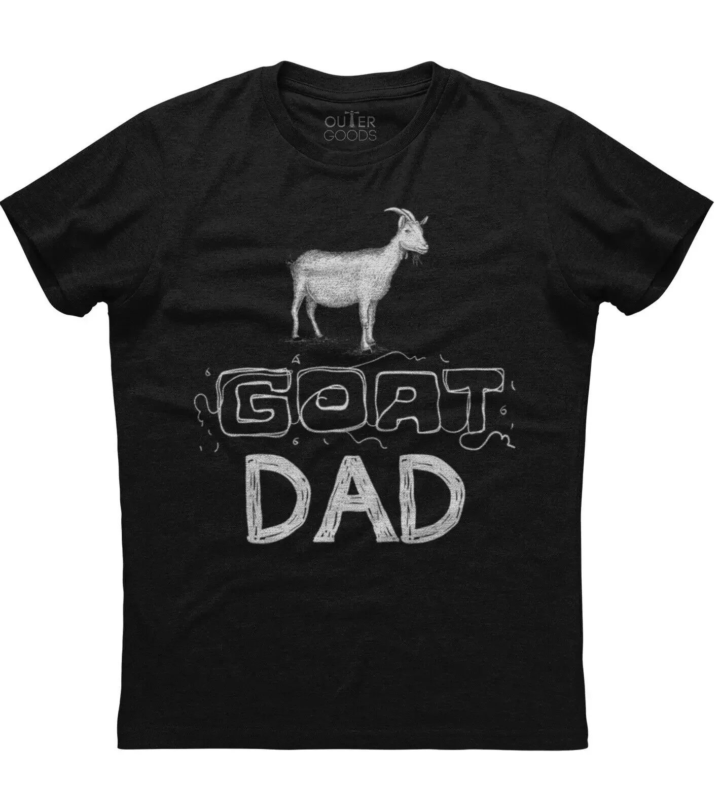 Goat Dad Fathers Day Farmer Gift Mens Short Sleeve Cotton Black T-shirt