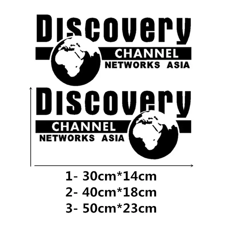 Car Stickers 2PCS Discovery Channel Networks Asia Decorative Accessories Creative Sunscreen Waterproof PVC.50CM*23CM