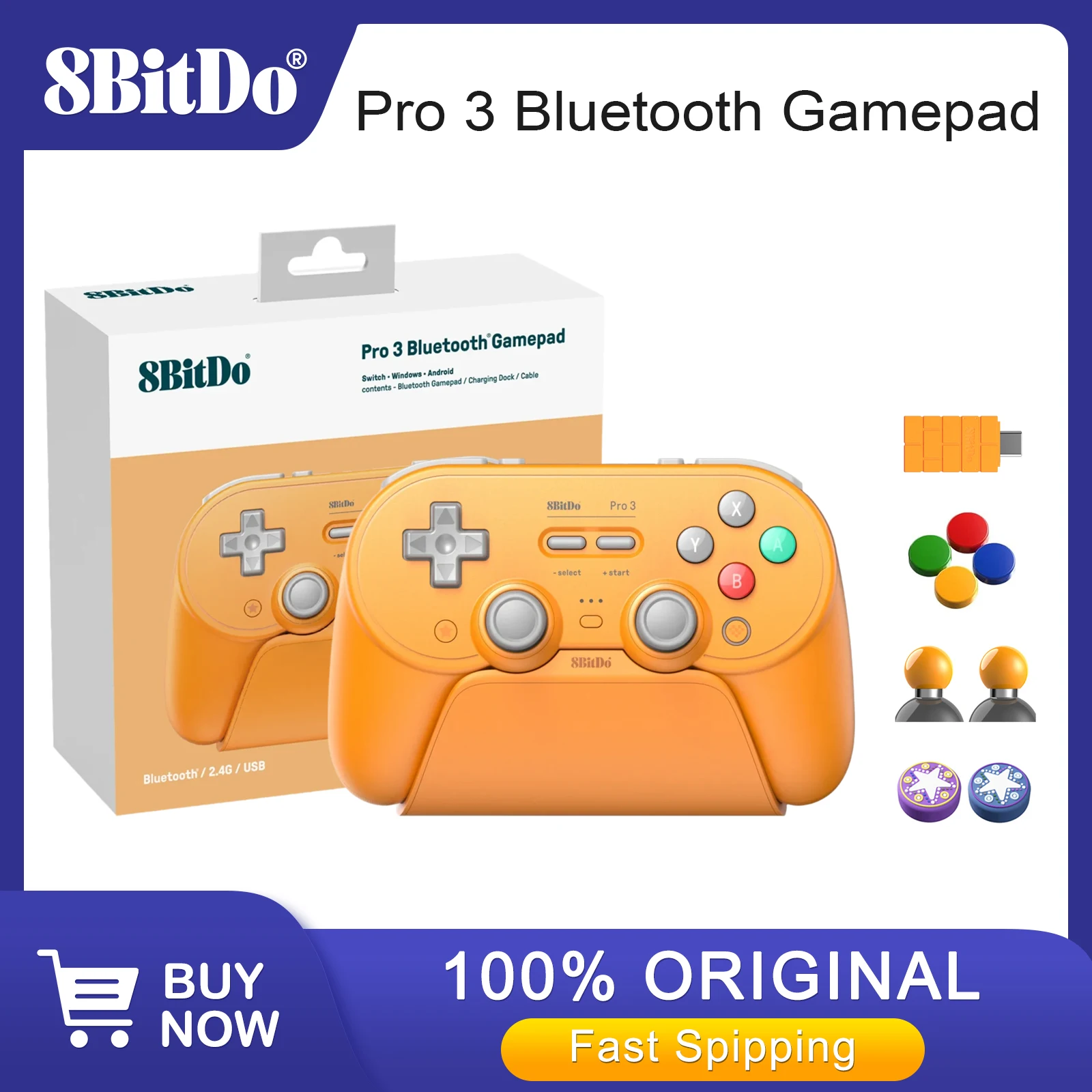 manette-bluetooth-8bitdo-pro-3-avec-joysticks-tmr-boutons-interchangeables-pour-switch-switch-2-windows-apple-steamos-android