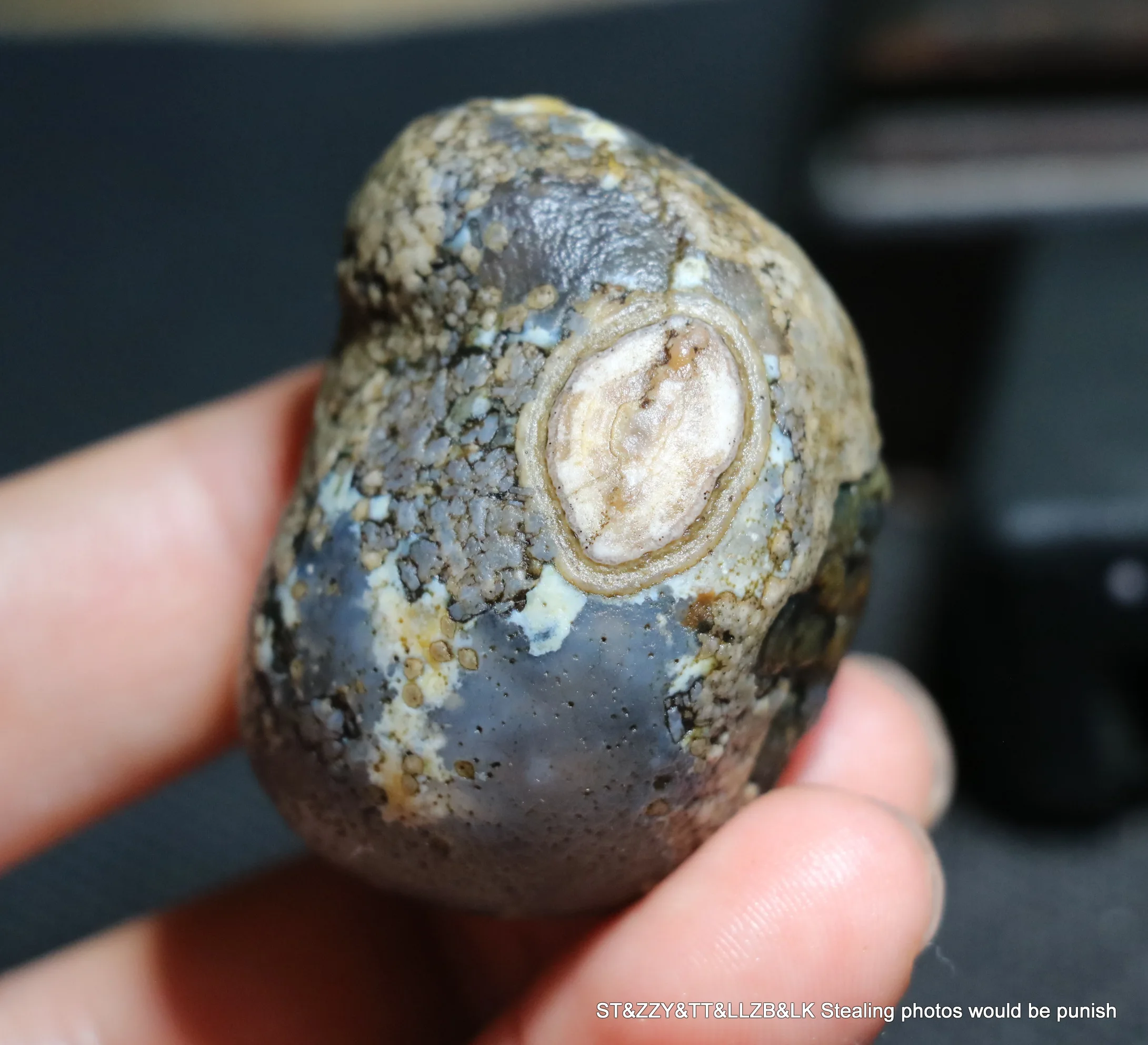 A Big Treasure Energy Chinese Desert Alashan Gobi Agate Natural Eye Lucky Pebble Cool Appearance Display Amulet UPD0522L60