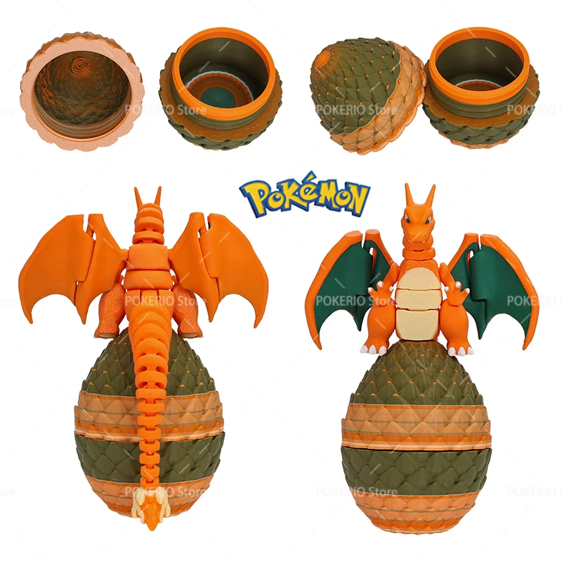 أنيمي بوكيمون عمل الشكل ثلاثية الأبعاد مطبوعة ميجا تشارجر X المنقولة المشتركة للتدوير مفصلية Charizard Y مكتب سطح المكتب طفل هدية #3