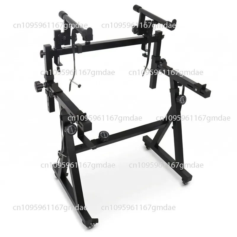 High-end Z-shaped electronic organ stand Double layer, portable mobile heavy-duty piano keyboard stand with pulley DJ stage