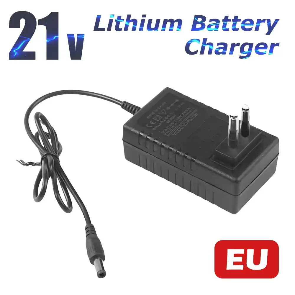 

Зарядное устройство для литиевой батареи 21 В 1 А для электрической дрели 18 В, интеллектуальный адаптер питания, вилка европейского стандарта, США, трансформатор