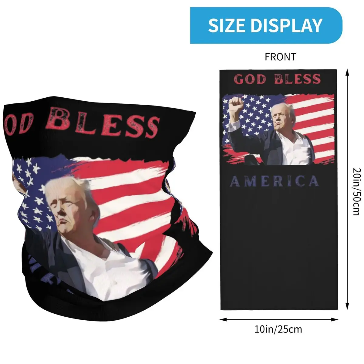 Cooling Tribute To Trump Shot Neck Gaiter Balaclavas Breathable God Bless America Face Scarf for Outdoor Activities