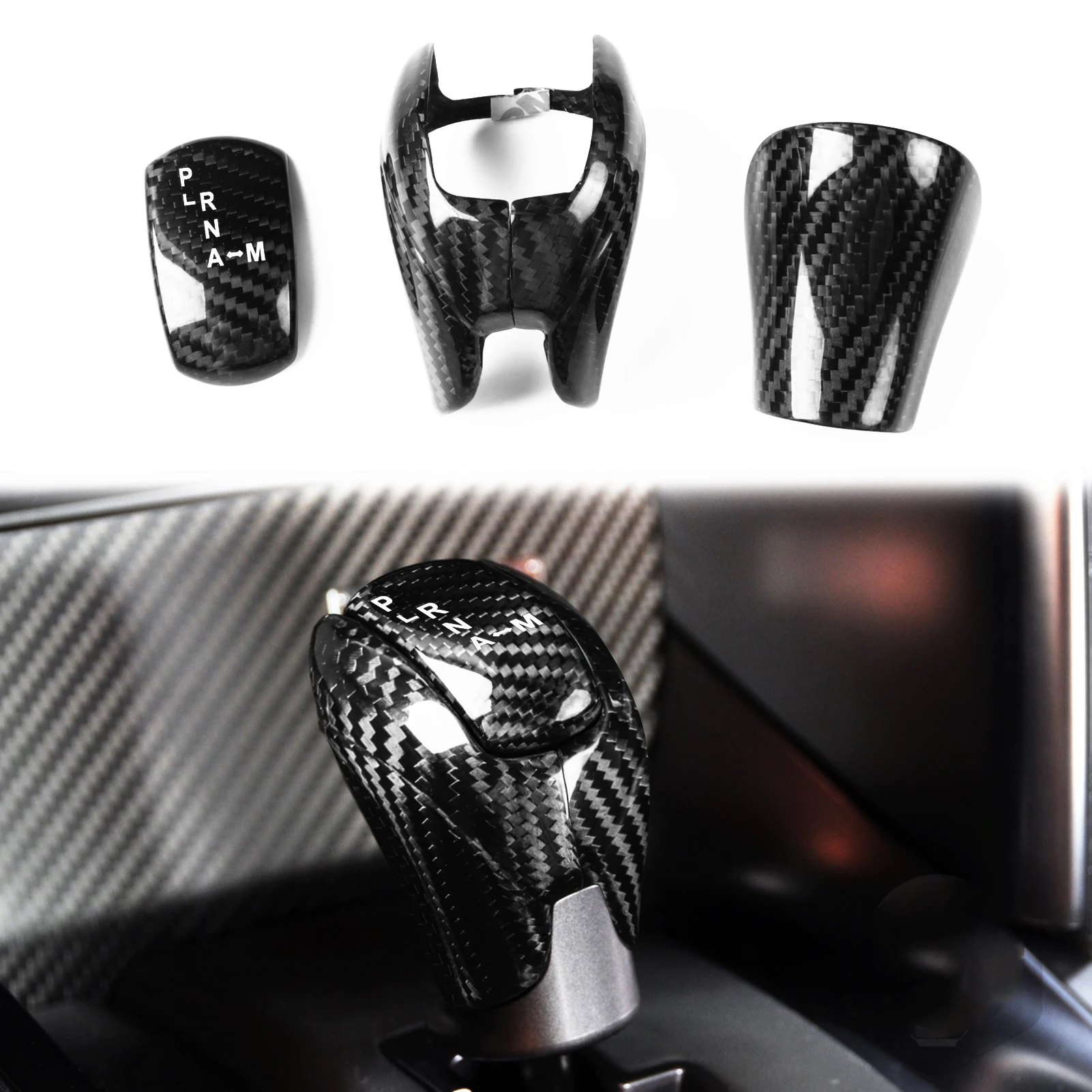 

4PCS Gear Shift Knob Head Shifter Cover Trim Grab Handle Shell For Nissan GTR R35 2008-2016