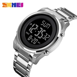 SKMEI-reloj de pulsera Digital LED para hombre, cronógrafo con alarma de cuenta regresiva, 2 veces, 1611