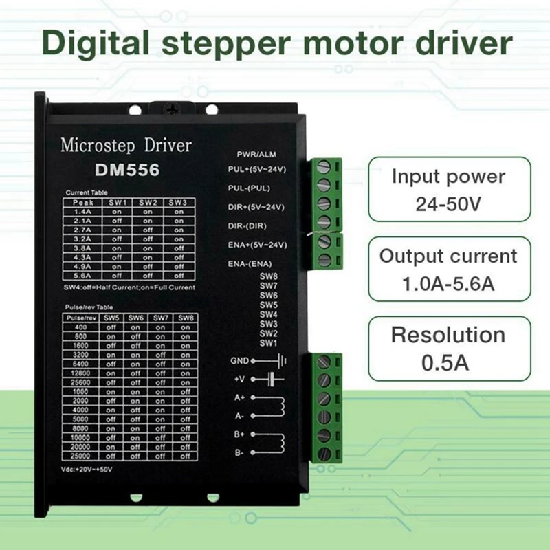 3X Digital Stepper Driver, Dm556 Progressive Motor Driver Is Suitable For Nema 23, Nema 24 And Nema34 Stepper Motors