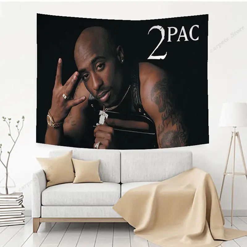 Tupac 2pac Printed Large Wall Tapestry For Living Room Home Dorm Decor INS Home Decor