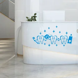 Vinyl Art Mural Removable Stickers for Home Decor with Stars and Teeth Suitable for Bathroom and Dental Clinic Wall Decal #56