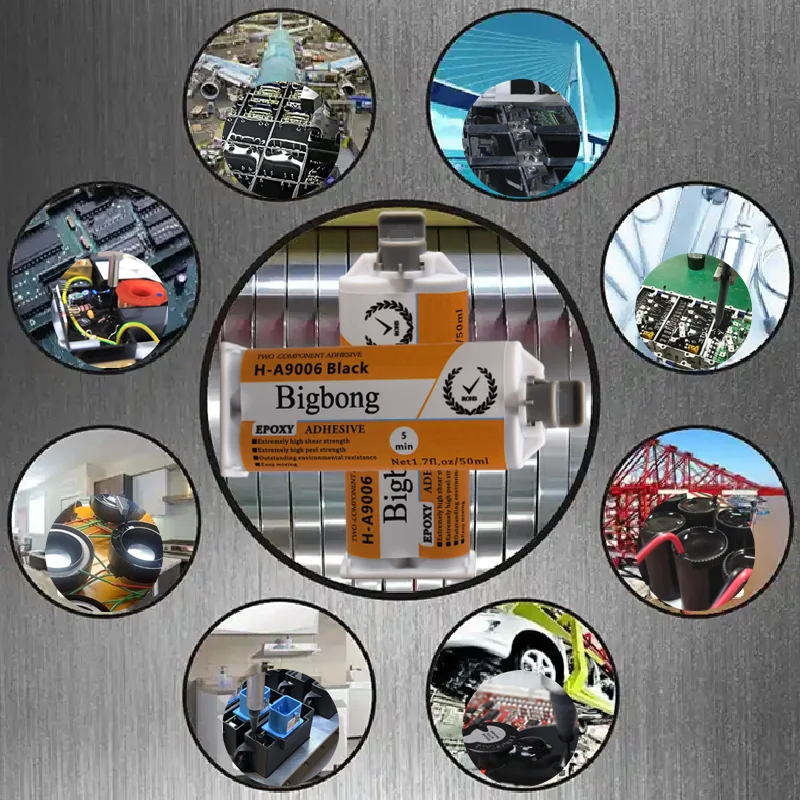 

Эпоксидная смола Bigbong 50 мл, черные AB-клеи 1:1, конструкционные адгезивы, дозатор для пистолета для герметика 50 мл, клеевые пистолеты 1:1, статические смесительные насадки