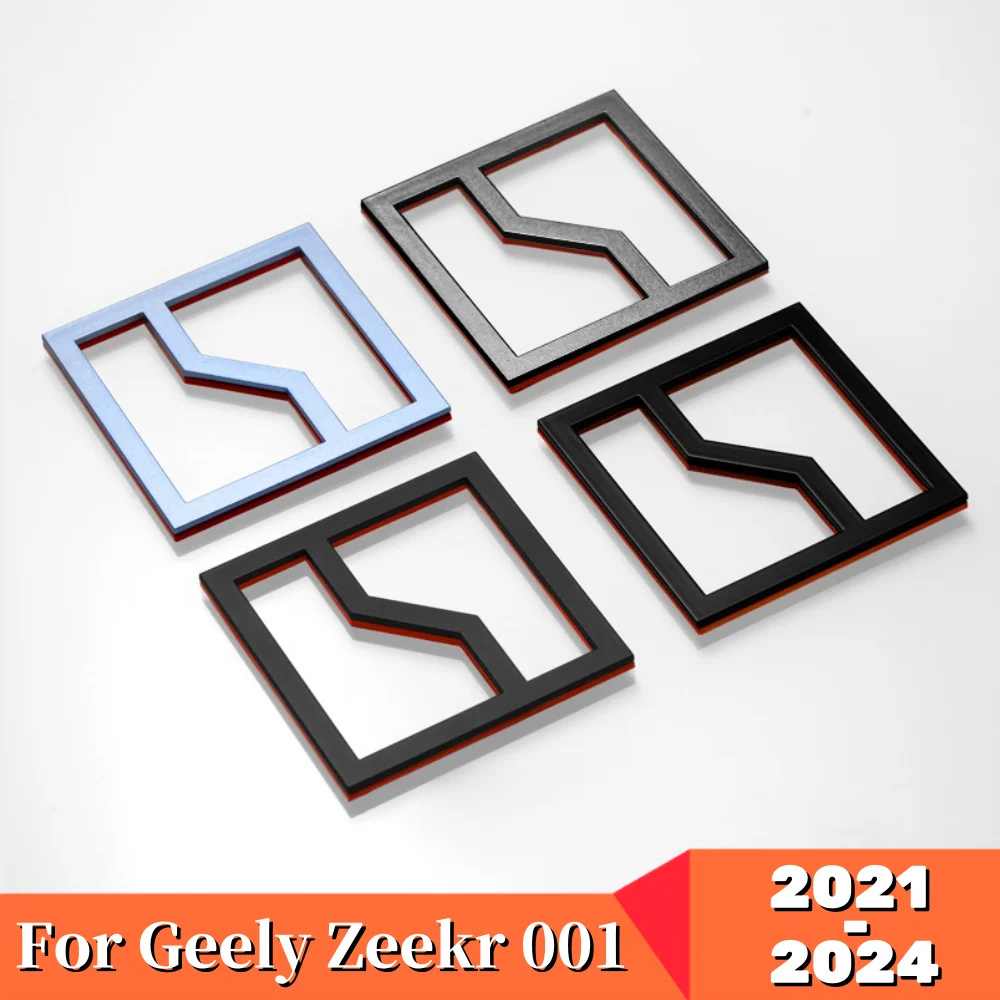 1Pcs Black Look Trim Car Front Machine Panel Logo Cover Decor Sticker Frame Garnish For Geely Zeekr 001 2021-2024 Accessories