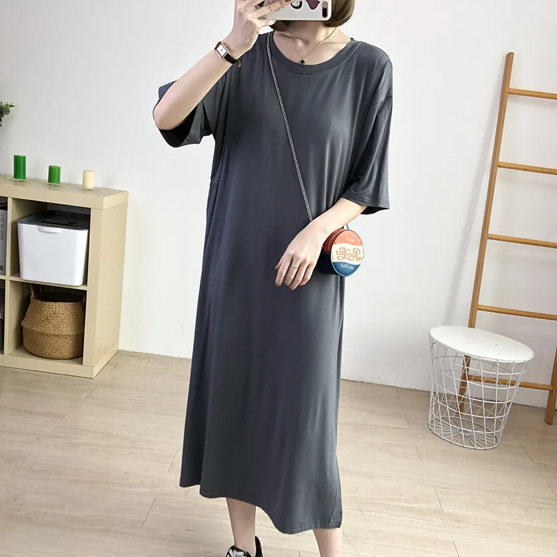 Korean Fashion Modal Maternity T-shirt Casual Clothes for Pregnant Women Long Sleeves Pregnancy Tops Plus-Size Spring Summer