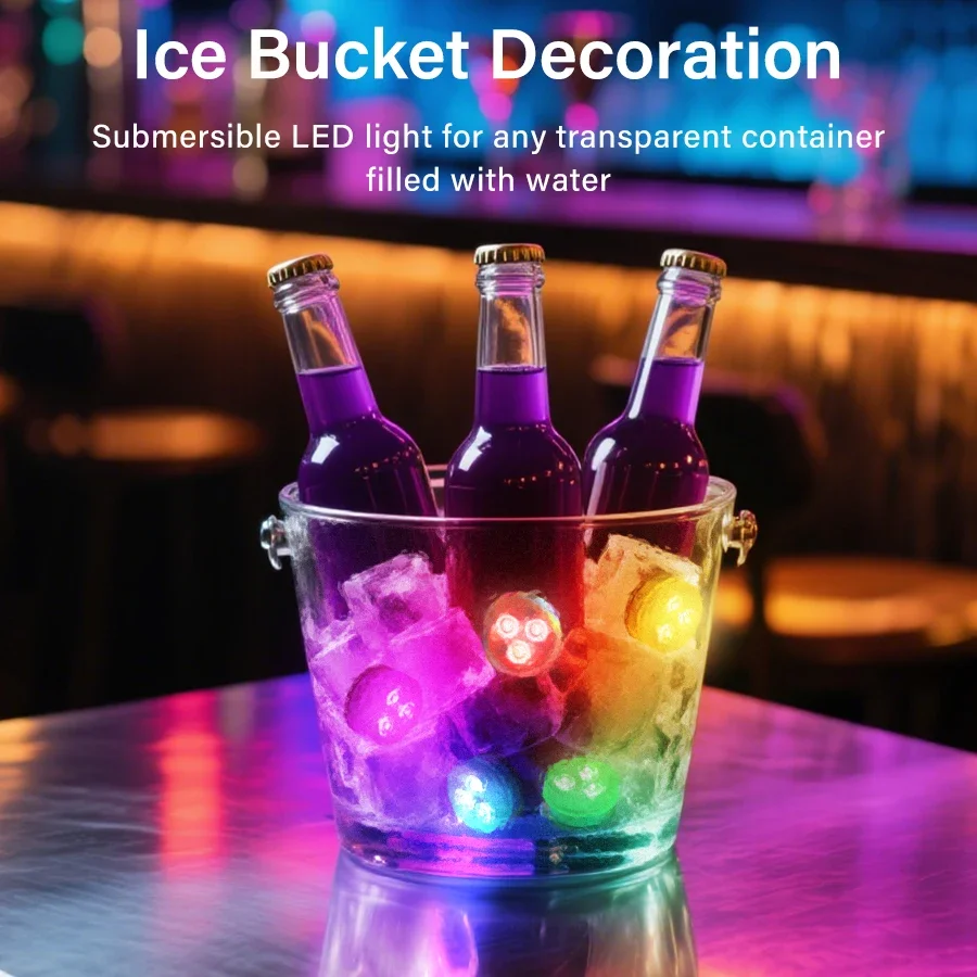 3 مصابيح LED تحت الماء مع بطارية تحكم عن بعد 16 لونًا RGB ضوء غاطس مقاوم للماء لحمام السباحة وحفلات الزفاف
