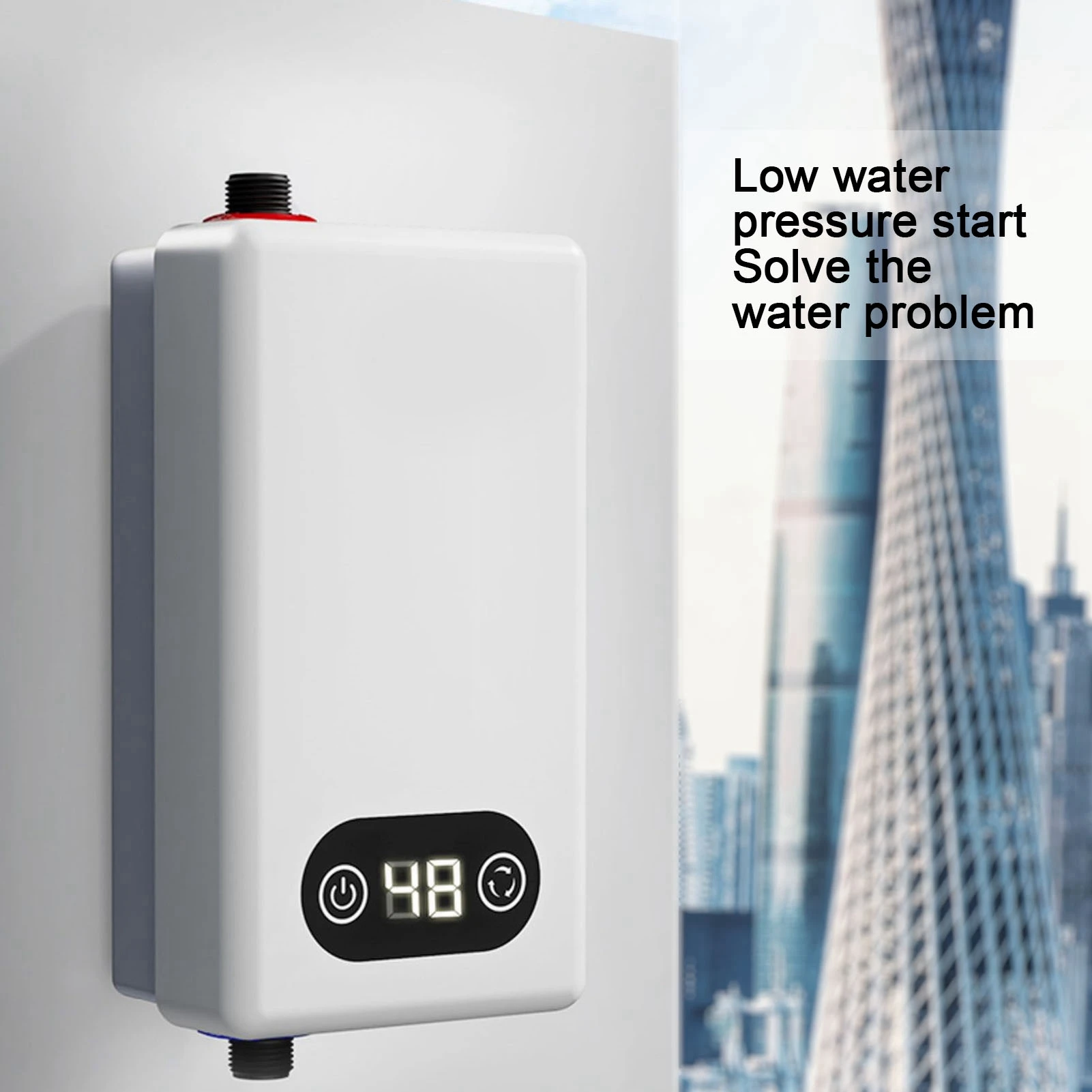 電気タンクレス給湯器 3400W メモリ機能 周波数変換 定温