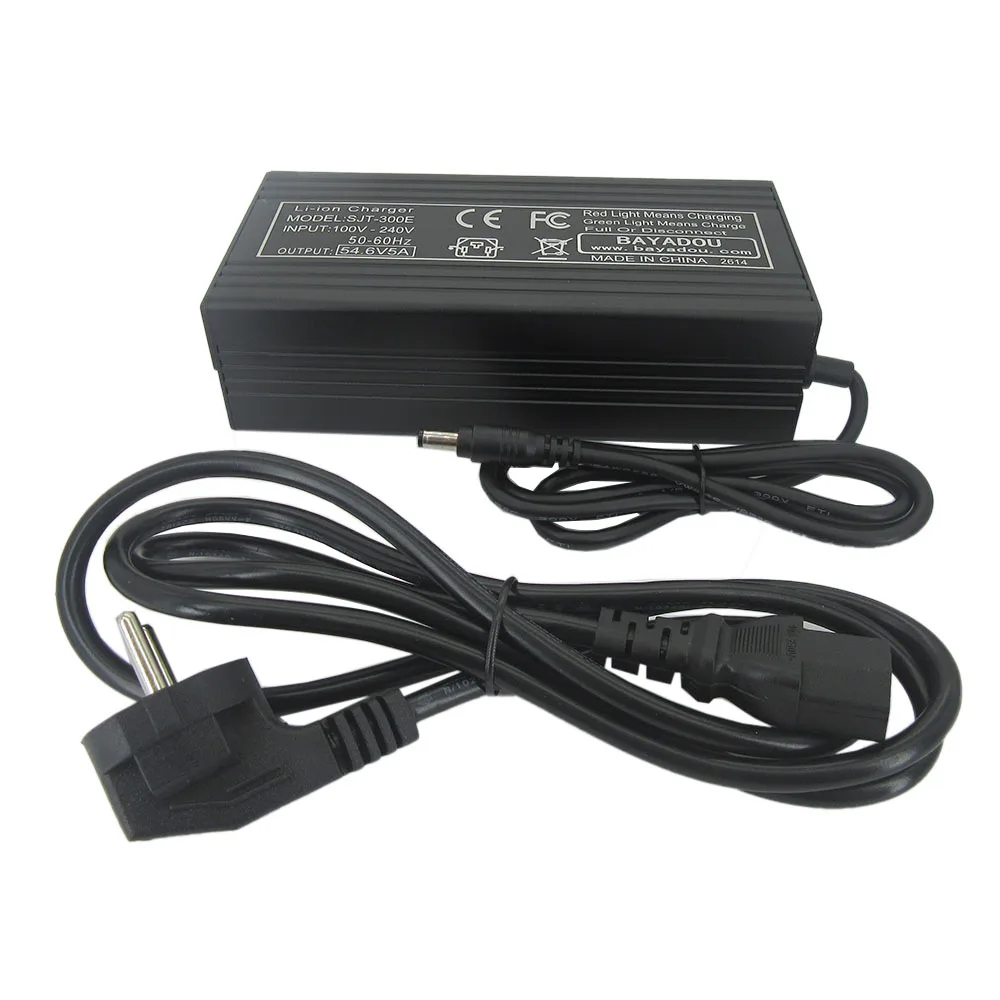 54.6V 5A Li-ion Fast Charger for 13S 48V 20AH 30AH Lithium Energy Storage Solar System Battery Smart Chargers DC XLRM Connector