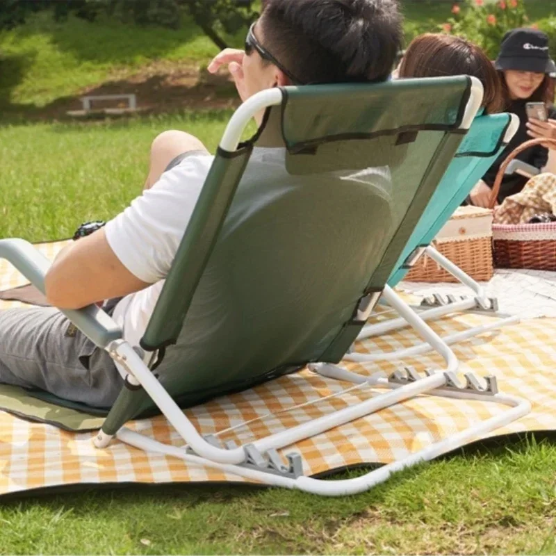 

New Camping Portable Relaxing Chair Outdoor Lounge Chair Balcony Courtyard Leisure Light Backrest Folding Beach Chair