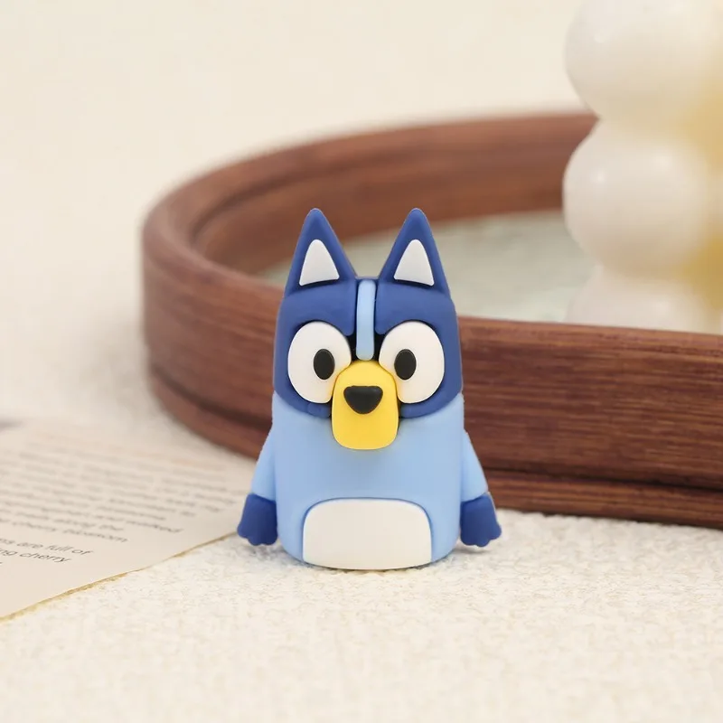 Apontador de lápis de bingo bluey dos desenhos animados apontador de lápis de pvc flexível portátil estudantes artigos de papelaria