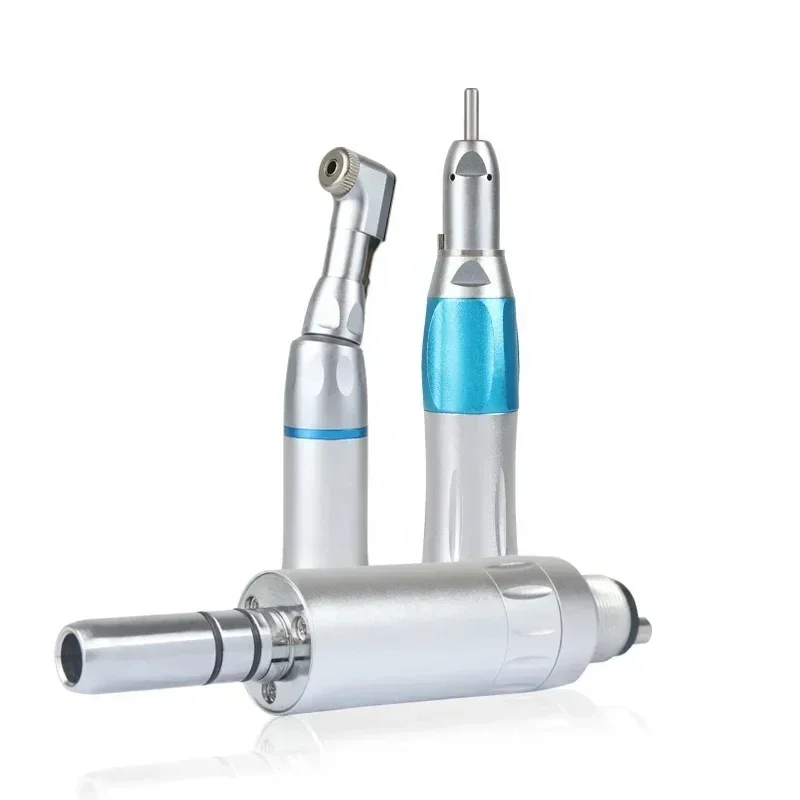5Pcs/Kit LED High Speed Dental Handpiece Kits +15Pcs High Speed Burs Free With Lights E-tapePush Button 3 Water Spray, 2 Holes