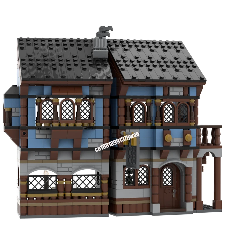 2137PCS European Medieval Market Village Street View DIY Retro creative ideas ChildrenToy BirthdayGift building blocks MOC-10193