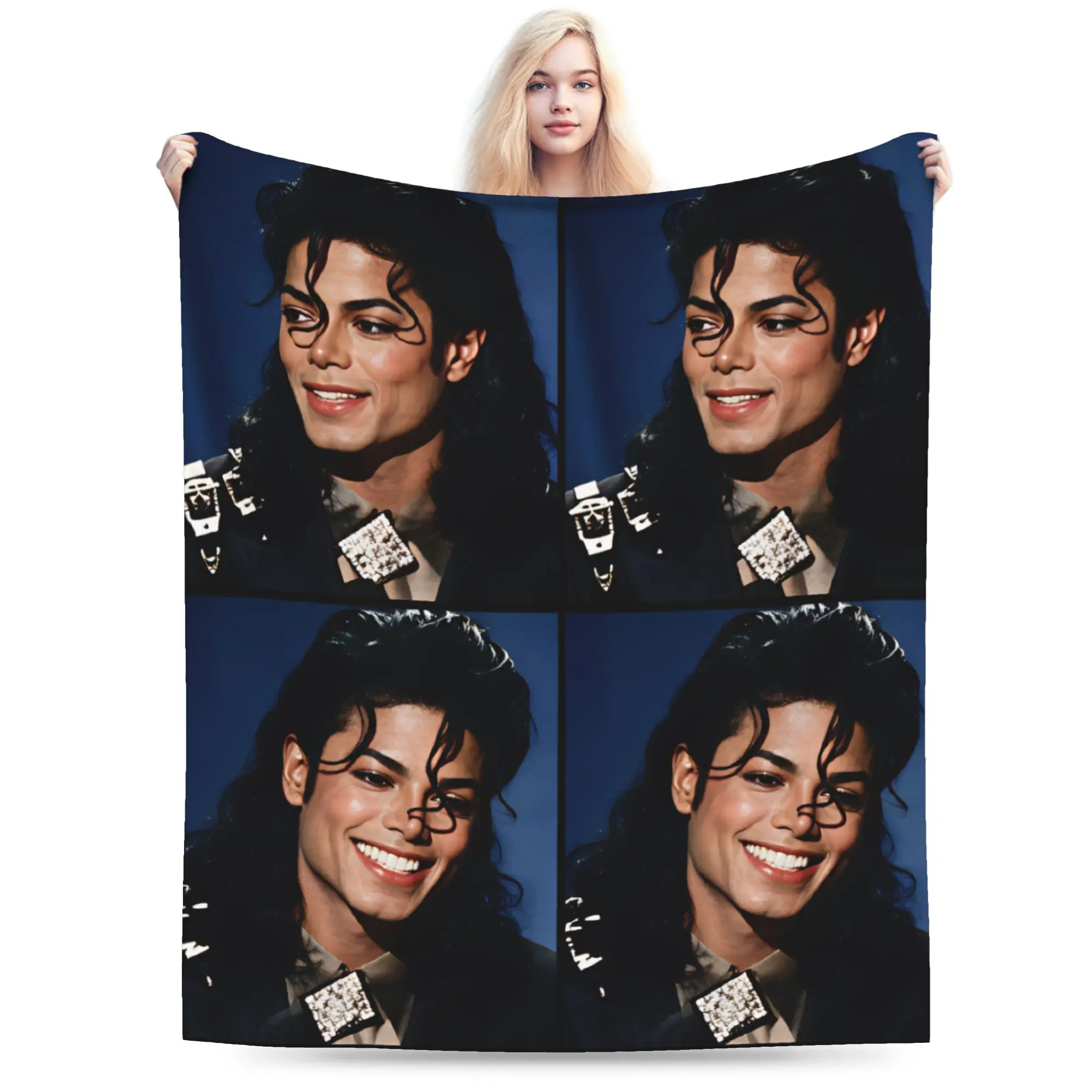 M-Michael Jacksons Plush Blanket Kids Adult  Flannel Throw Blanket For Couch Bed Super Soft Design Quality Bedspread Gift