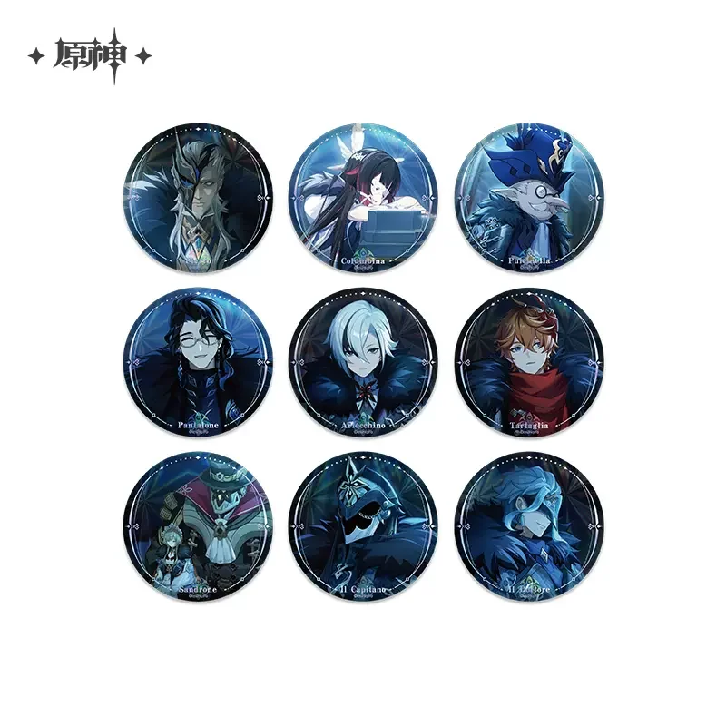 Sunsyea Genshin Impact Offizielles Merch miHoYo Original DYYX-Serie Abzeichen Acrylornamente Tartaglia Arlecchino Columbina – Detail 1