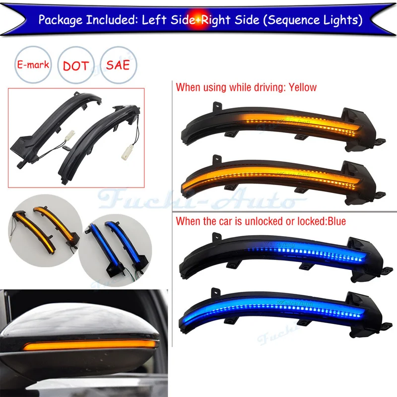 Z+   LED Dynamic Sequence Turn Signal Light For VW Touareg II 7P 2010-2016 2017 2018