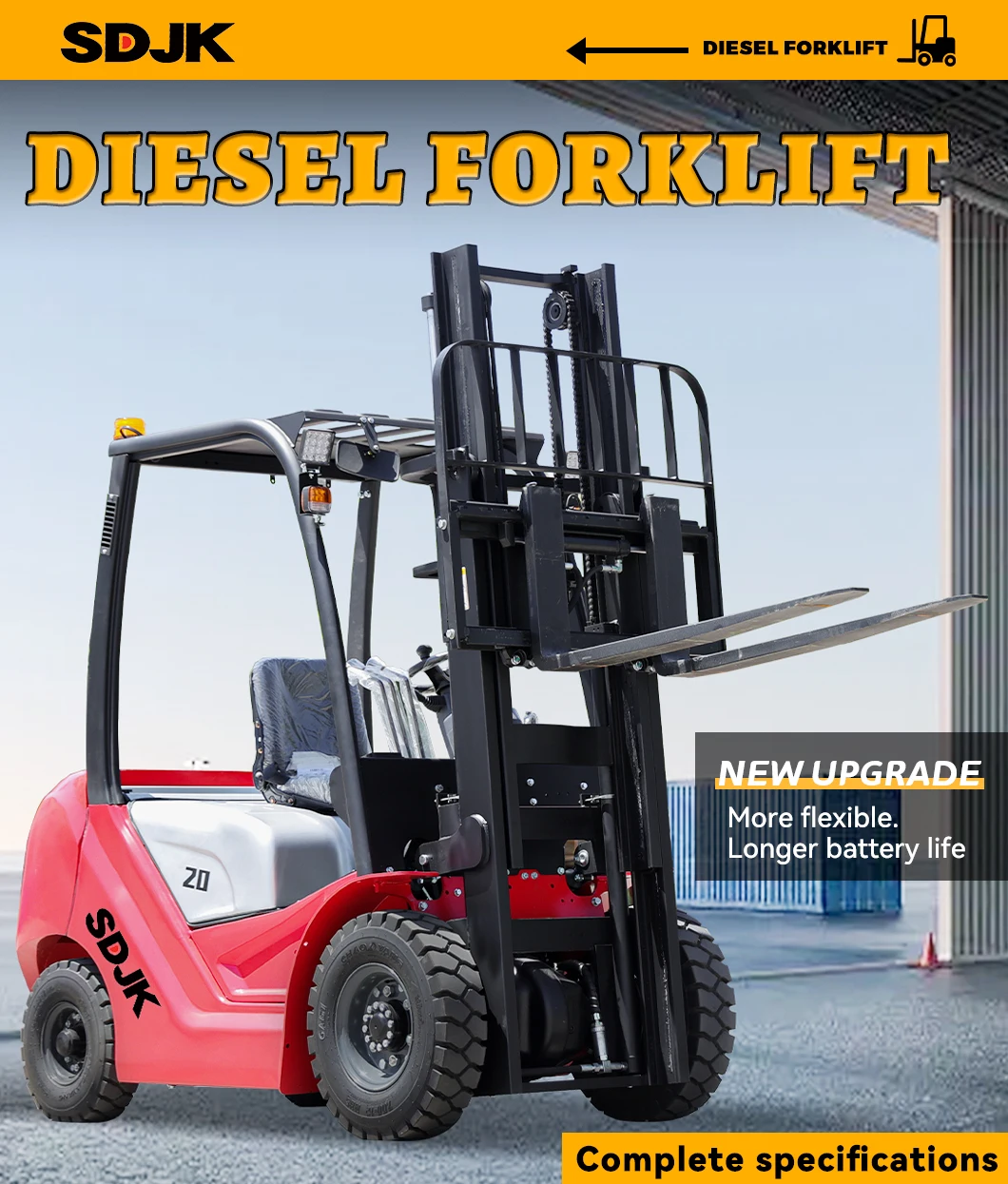 3,5-Tonnen-Diesel-Gegengewichtsstapler für Lagertransport, 1-3-Tonnen-Kleinlader, anpassbar – Detail 1