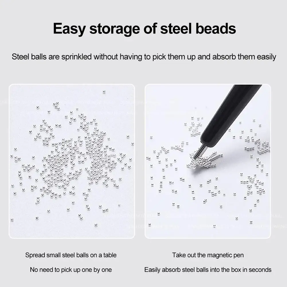 Magnetic Nail Art Tool High Precision Stainless Steel Tip Rust Proof Metal Glitter Catcher Compatible All Nail Materials